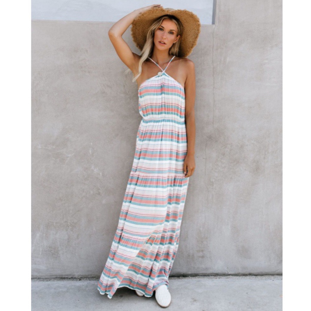 ✨NWT✨Vici hot springs cotton striped maxi dress
